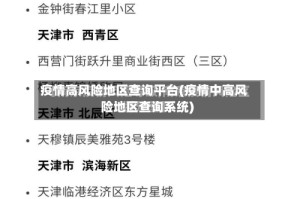 疫情高风险地区查询平台(疫情中高风险地区查询系统)
