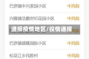 通报疫情地区/役情通报