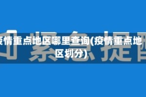 疫情重点地区哪里查询(疫情重点地区划分)