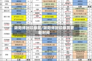 阴阳师封印悬赏/阴阳师封印悬赏更新时间