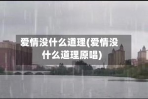 爱情没什么道理(爱情没什么道理原唱)