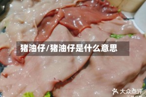 猪油仔/猪油仔是什么意思