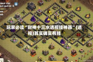 玩家必读“财神十三水透视挂神器”(透视)其实确实有挂