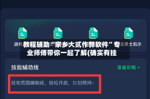 教程辅助“家乡大贰作弊软件”专业师傅带你一起了解(确实有挂