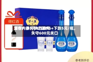 酒价内参5月9日费用发布：洋河梦之蓝M6+下跌5元/瓶，失守600元关口