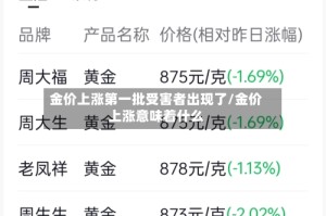 金价上涨第一批受害者出现了/金价上涨意味着什么