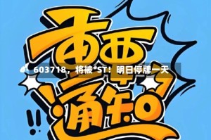 603718，将被*ST！明日停牌一天
