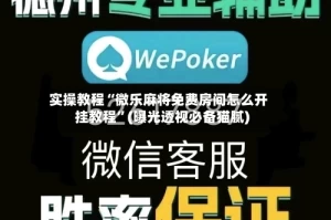 实操教程“微乐麻将免费房间怎么开挂教程”(曝光透视必备猫腻)
