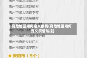 高危地区如何定义疫情(高危地区如何定义疫情防控)