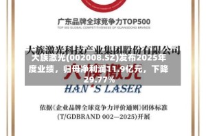 大族激光(002008.SZ)发布2025年度业绩，归母净利润11.9亿元，下降29.77%