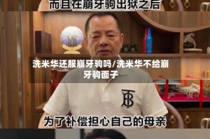 洗米华还服崩牙驹吗/洗米华不给崩牙驹面子