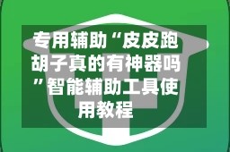 专用辅助“皮皮跑胡子真的有神器吗”智能辅助工具使用教程