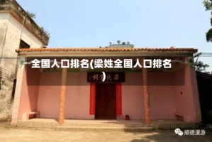 全国人口排名(梁姓全国人口排名)