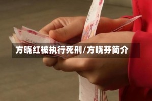 方晓红被执行死刑/方晓芬简介