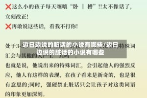 边日边说的脏话的小说有哪些/边日边说的脏话的小说有哪些