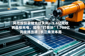 风范股份豪赌光伏失利：9.6亿元收购晶樱光电，如今“打骨折”1.788亿元挂牌出清 | 长三角资本局