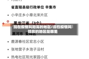 现在疫情风险高的地区/现在疫情风险高的地区是哪里