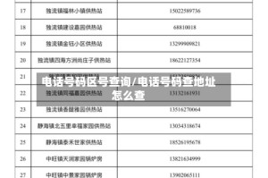 电话号码区号查询/电话号码查地址怎么查