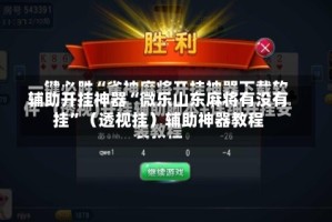 辅助开挂神器“微乐山东麻将有没有挂”（透视挂）辅助神器教程
