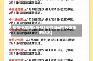 疫情停发地区签收(疫情期间暂停发货的话术)