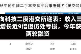 深向科技二度港交所递表：收入三年增长近9倍但仍处亏损，今年获两轮融资
