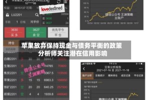 苹果放弃保持现金与债务平衡的政策 分析师关注潜在信用影响