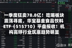 一季度狂卖78.8亿！吃喝板块震荡寻底，华宝基金食品饮料ETF（515710）平盘报收！机构高呼行业筑底趋势明显