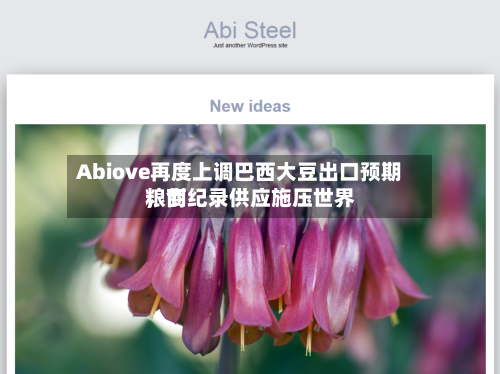 Abiove再度上调巴西大豆出口预期，创纪录供应施压世界粮商-第1张图片
