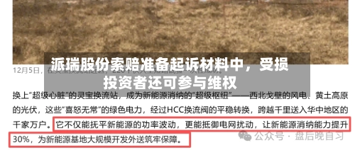 派瑞股份索赔准备起诉材料中，受损投资者还可参与维权-第1张图片