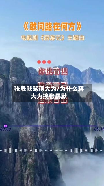 张暴默骂蒋大为/为什么蒋大为换张暴默-第2张图片