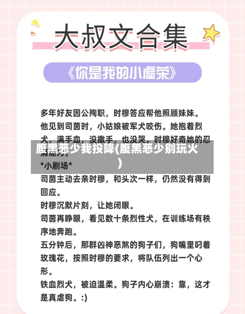 腹黑恶少我投降(腹黑恶少别玩火)-第1张图片