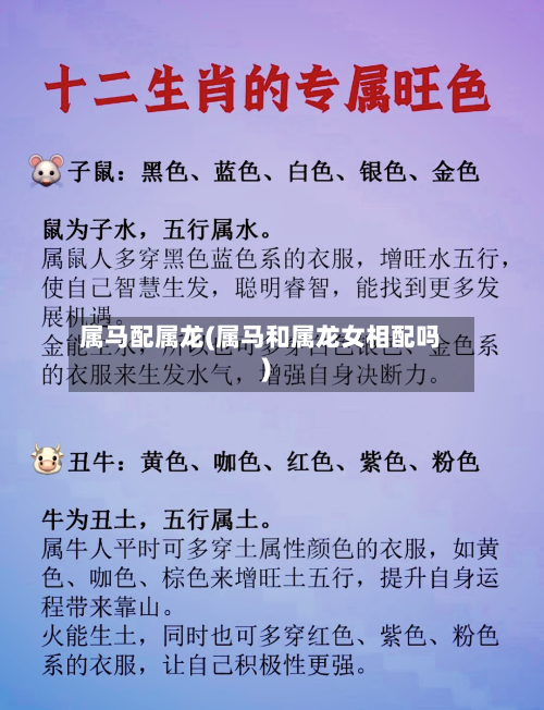 属马配属龙(属马和属龙女相配吗)-第2张图片