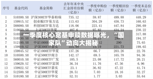 一季度核心宽基申赎数据曝光，“国家队”动向大揭秘-第3张图片
