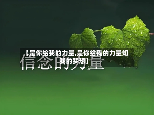 【是你给我的力量,是你给我的力量知我的梦想】-第1张图片