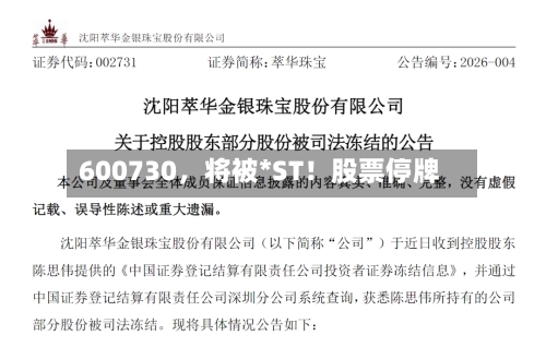 600730，将被*ST！股票停牌-第1张图片