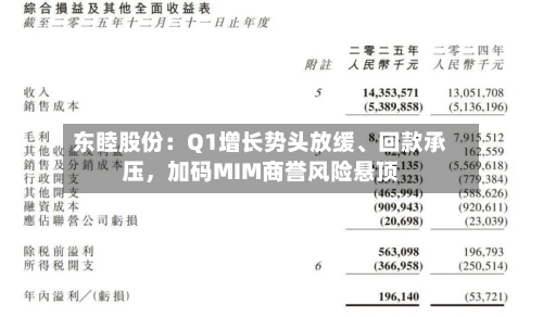 东睦股份：Q1增长势头放缓	、回款承压	，加码MIM商誉风险悬顶-第2张图片