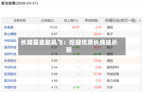 长城基金赵凤飞：挖掘优质长线成长股-第3张图片