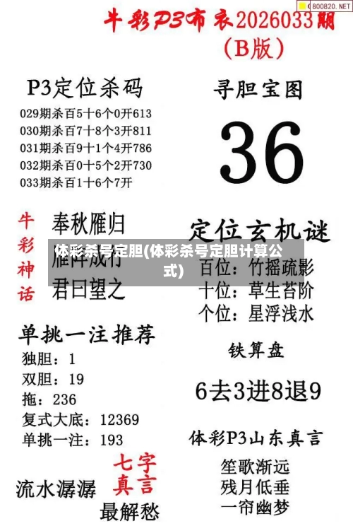 体彩杀号定胆(体彩杀号定胆计算公式)-第1张图片