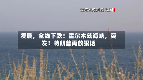 凌晨，全线下跌！霍尔木兹海峡	，突发！特朗普再放狠话-第1张图片