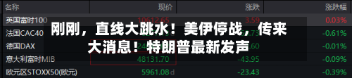刚刚	，直线大跳水！美伊停战，传来大消息！特朗普最新发声-第2张图片