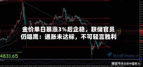 金价单日暴涨3%后企稳，联储官员仍唱鹰：通胀未达标	，不可轻言胜利-第3张图片