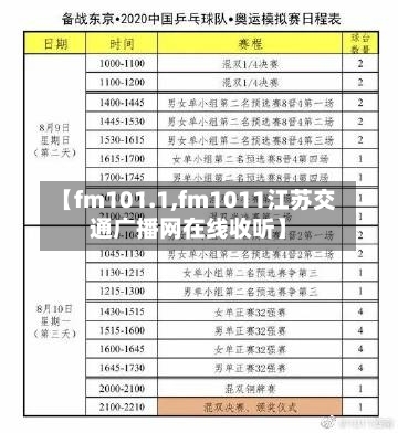 【fm101.1,fm1011江苏交通广播网在线收听】-第1张图片