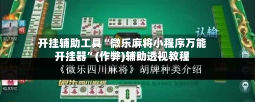开挂辅助工具“微乐麻将小程序万能开挂器”(作弊)辅助透视教程-第2张图片