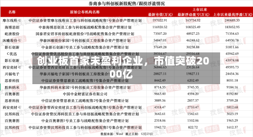 创业板首家未盈利企业，市值突破2000亿-第1张图片