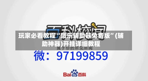 玩家必看教程“微乐辅助器免费版	”(辅助神器)开挂详细教程-第2张图片