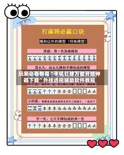 玩家必看教程“手机打牌万能开挂神器下载”外挂透视辅助软件教程-第1张图片