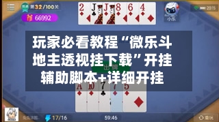 玩家必看教程“微乐斗地主透视挂下载”开挂辅助脚本+详细开挂-第3张图片