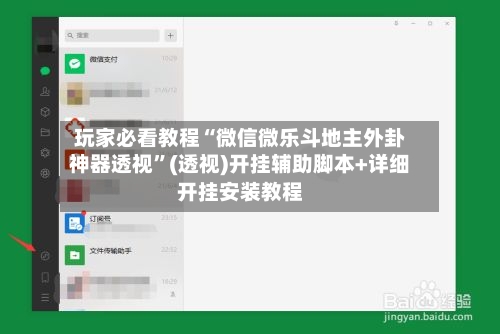 玩家必看教程“微信微乐斗地主外卦神器透视”(透视)开挂辅助脚本+详细开挂安装教程-第2张图片