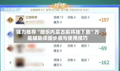 强力推荐“微乐内蒙古麻将挂下载	”万能辅助详细步骤与使用技巧-第2张图片