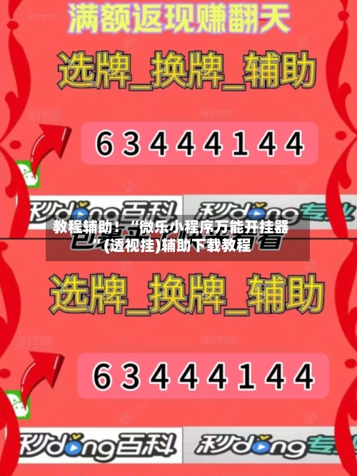 教程辅助！“微乐小程序万能开挂器”(透视挂)辅助下载教程-第2张图片